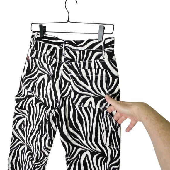 BDG Leila Zebra Print Carpenter Cargo Pants Womens Size 26 Urban Outfitters - Picture 9 of 16